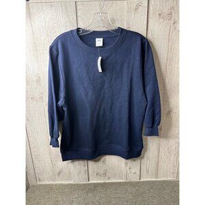 Essentials Womens Navy Blue Sweatshirt Size Medium